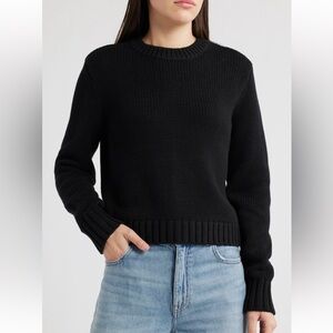 NWOT Madewell Solid Relaxed Cotton Sweater | Madewell black sweater | Madewell